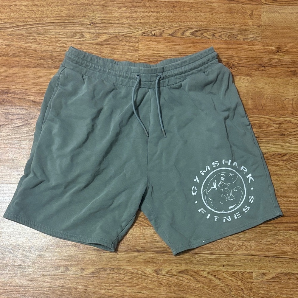Gymshark Olive Green Drawstring Logo Shorts